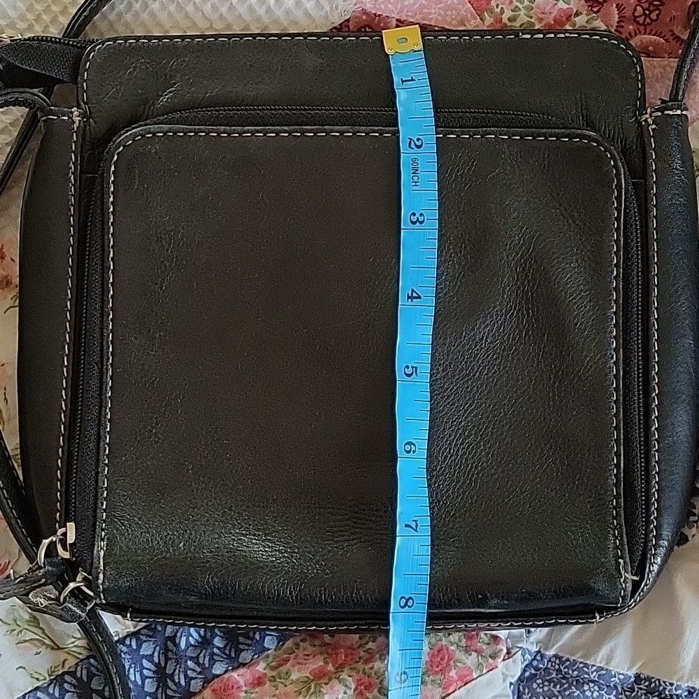 Fossil Black Leather Crossbody Bag - image 2